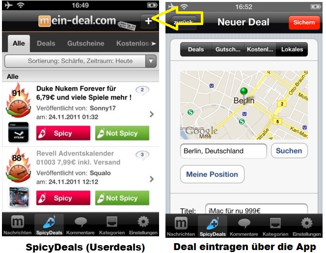 Mein Deal.com Schnäppchen App für Android, iPhone & iPad (Schnäppchenführer app)