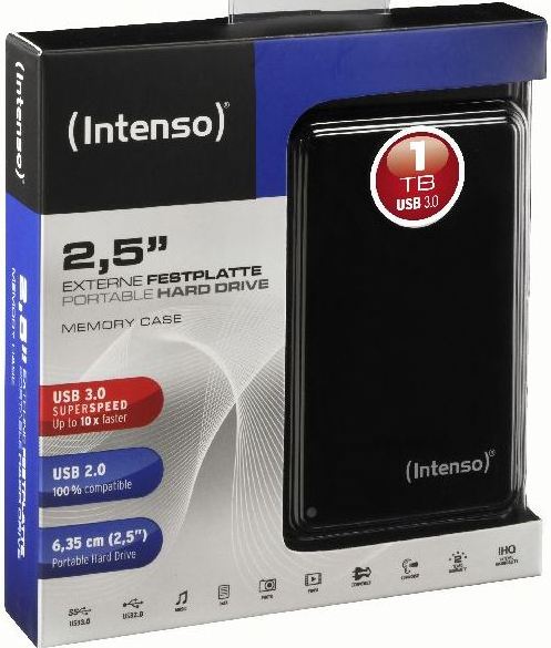 Intenso MemoryCase   1TB externe 2,5 USB 3.0 Festplatte für 46,75€ (statt 52€)
