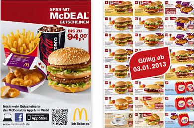 McDonalds Gutscheine für Januar 2013